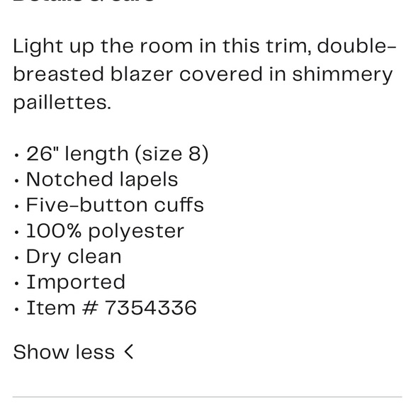 L Agence Sequin Kenzie Blazer size 8 - Picture 7 of 7